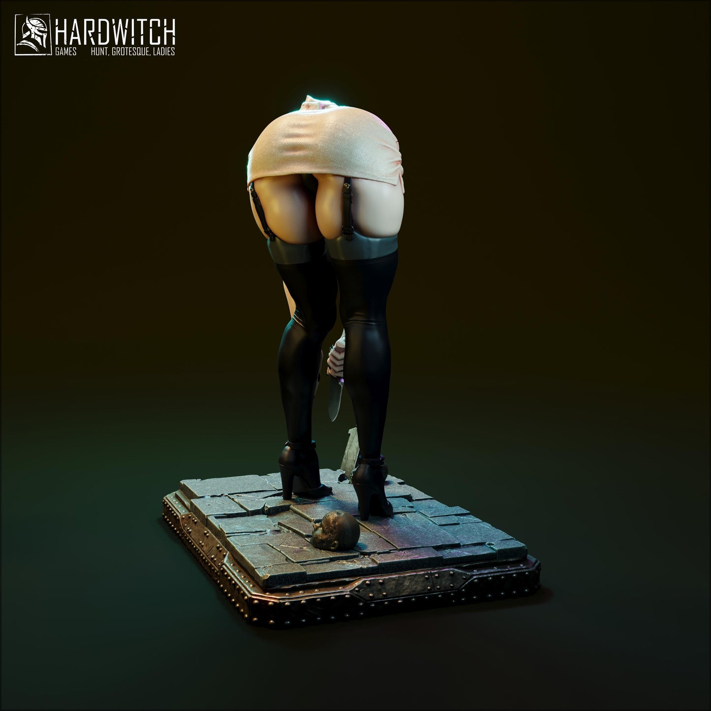 Abyssal Nurse Miniature - 75mm / 1:12 - HardWitch Games - Resin Printed Figure for Display and Painting