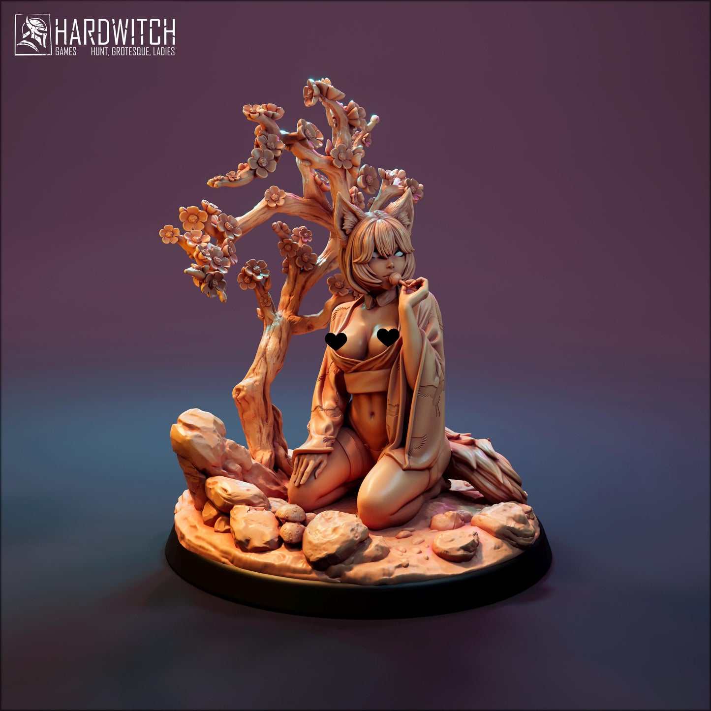 Ashirine Moore (Standard & NSFW Versions) - 28mm / 32mm / 36mm / 75mm - HardWitch Games - Resin Printed Figure for TTRPGs and War Games