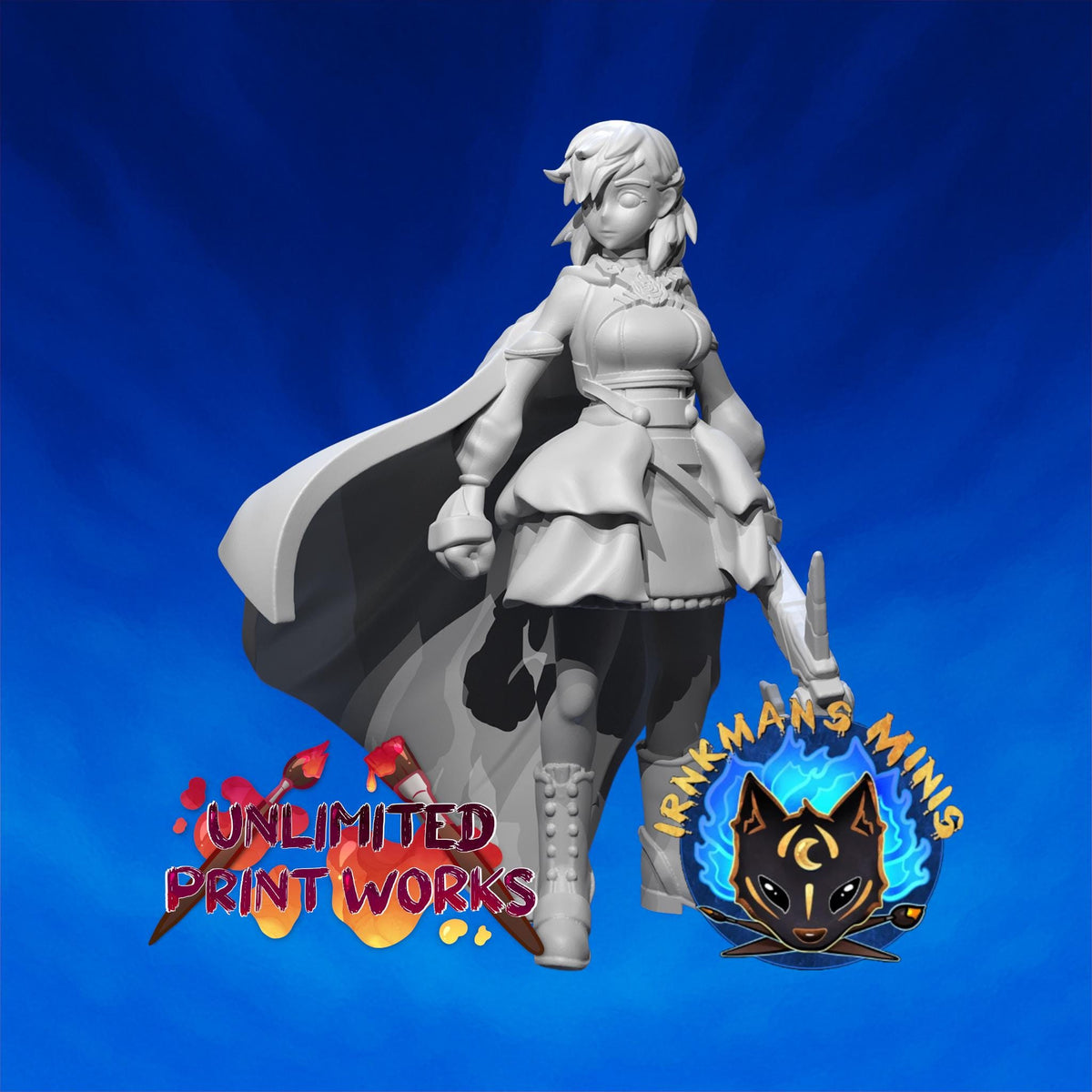 Last Rose of Summer Miniature - 28mm / 32mm / 36mm / 75mm - Irnkman's Minis - Unpainted Resin Printed Figure for D&D and TTRPGs