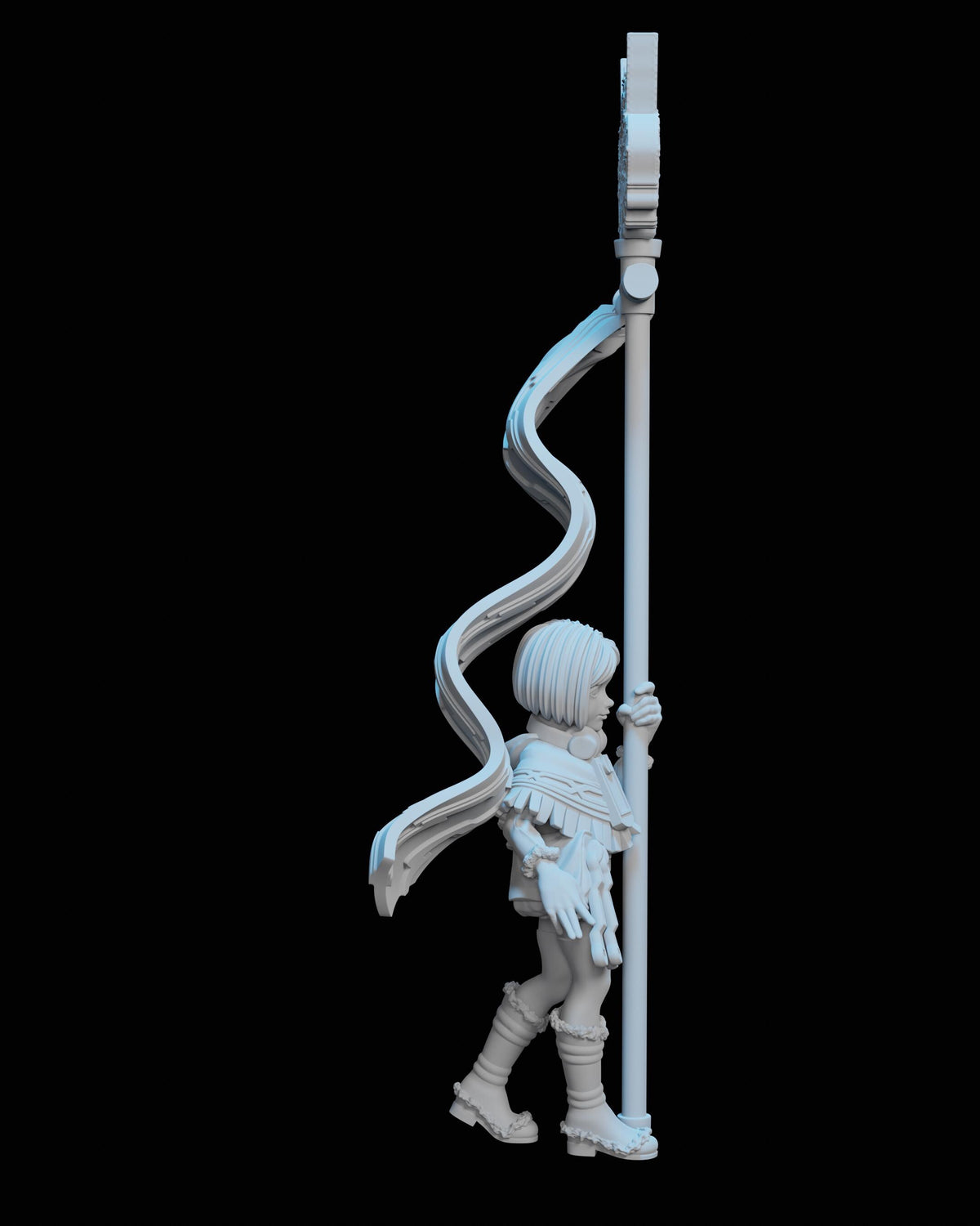Flagbearer Sara Miniature (2 Variations) - 28mm / 32mm / 36mm - Ethan Savage Studios - Resin Printed Figure for D&D, TTRPGs, and Board Games