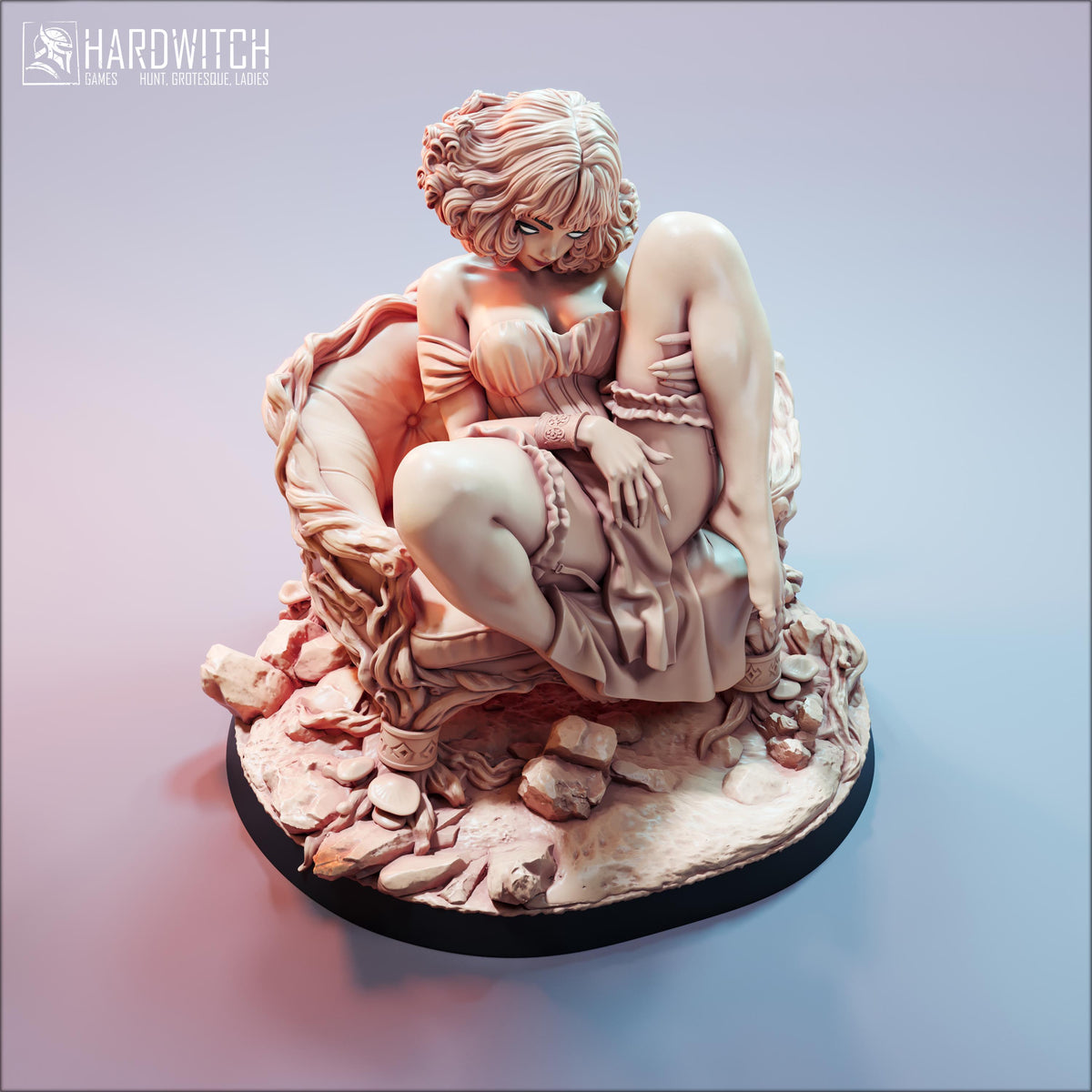 Asiri Hedgewitch Miniature (2 Versions, Standard & NSFW Variations) - 28mm / 32mm / 36mm / 75mm / 1:12 Scale - HardWitch Games