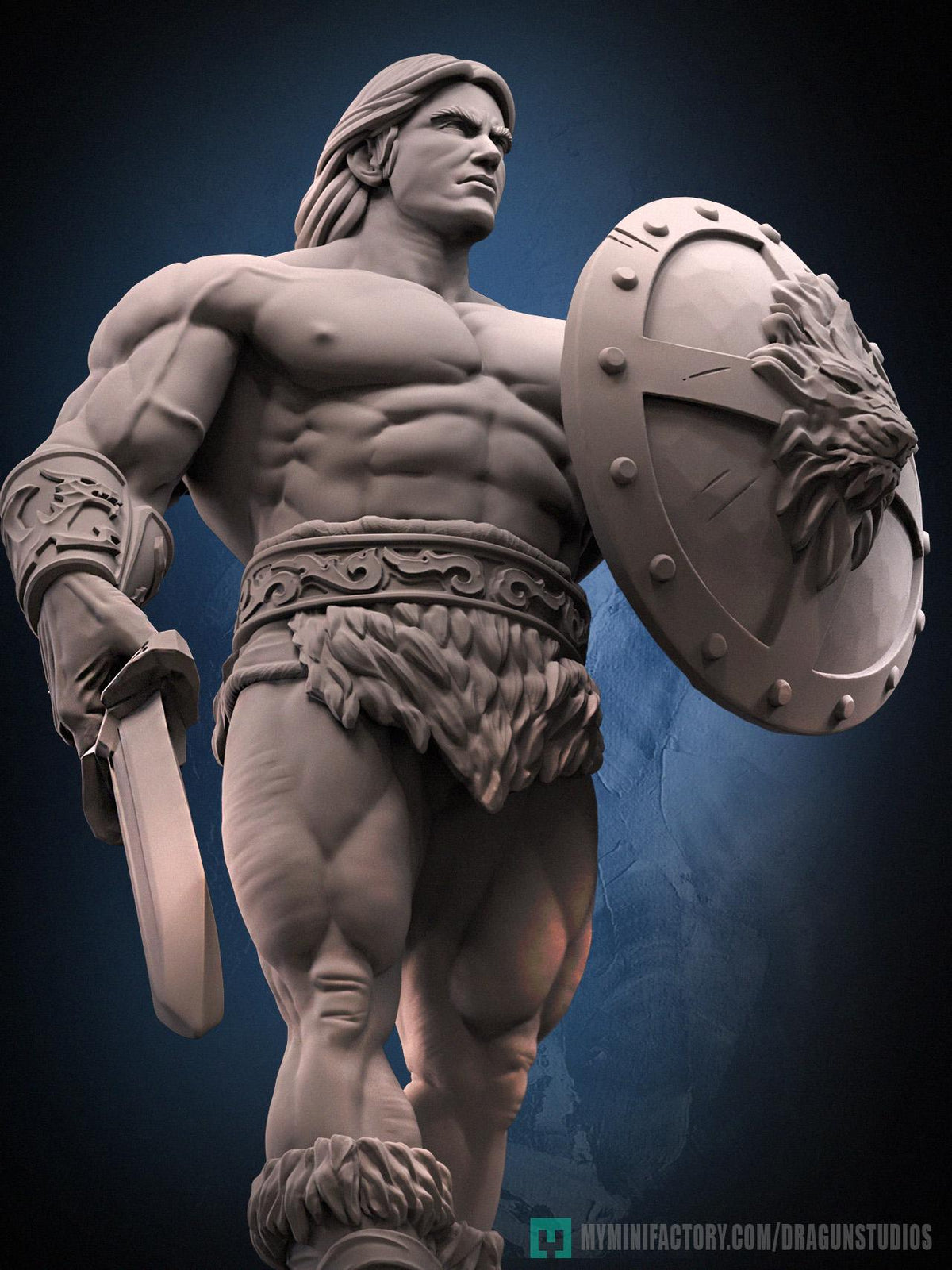 Alan the Brave Miniature - DraGun Studios - 28mm / 32mm / 36mm / 75mm - Resin Printed Figure for D&D, TTRPGs, and Board Games