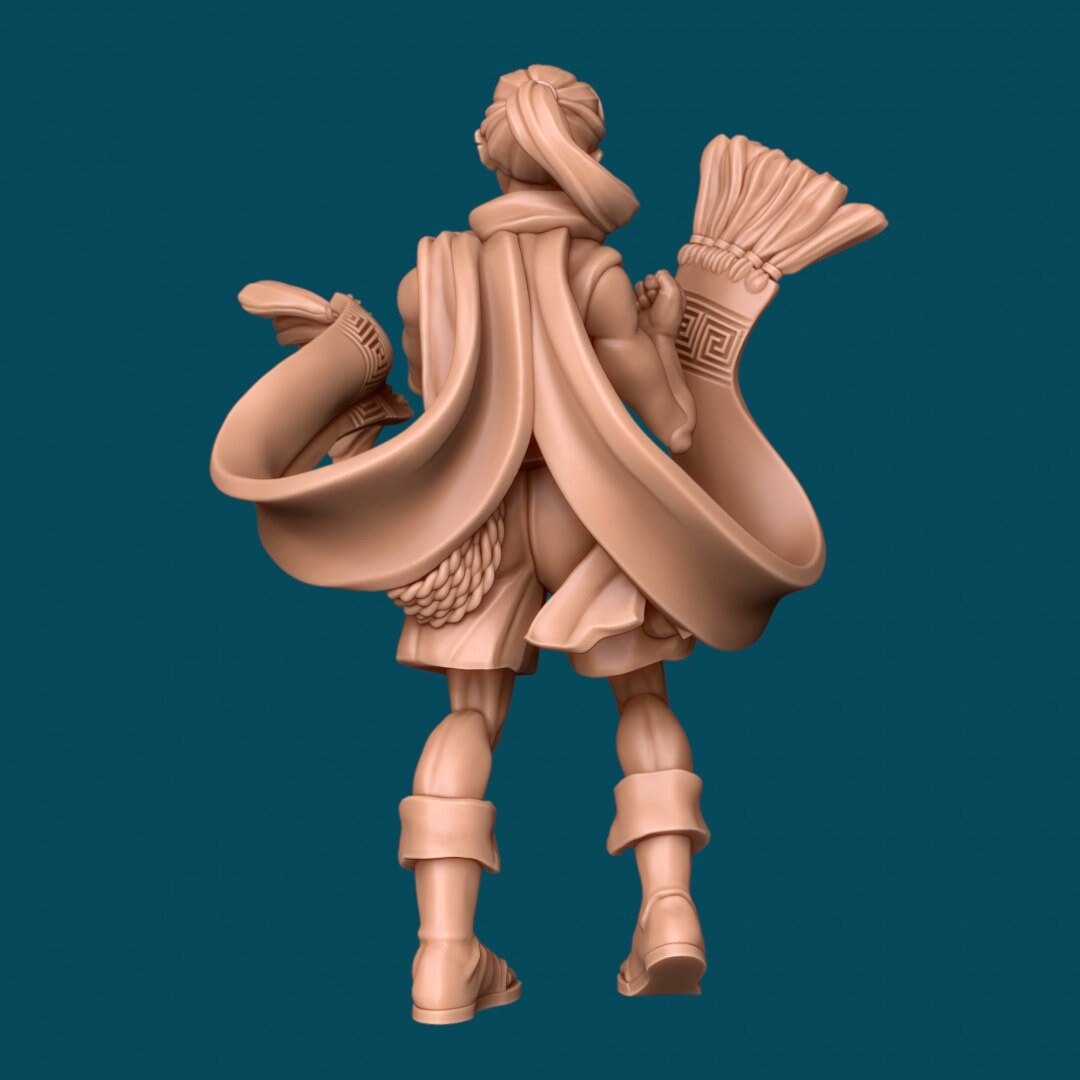 Deani, Scarved Genasi Monk - Awkward Penguin’s Minis - 28mm / 32mm / 36mm