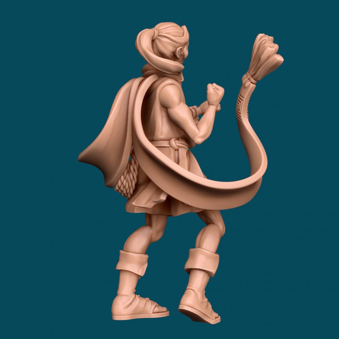 Deani, Scarved Genasi Monk - Awkward Penguin’s Minis - 28mm / 32mm / 36mm