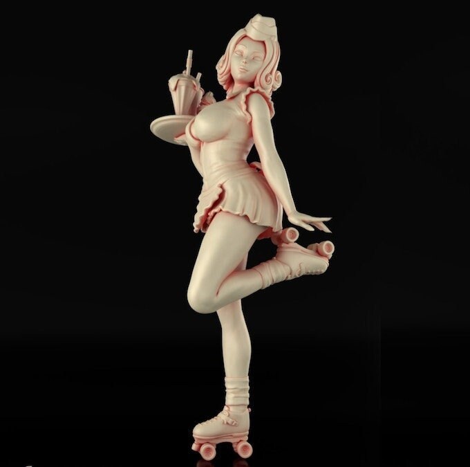 Roller Maid Pinup - Miniature Underground - 32mm / 75mm