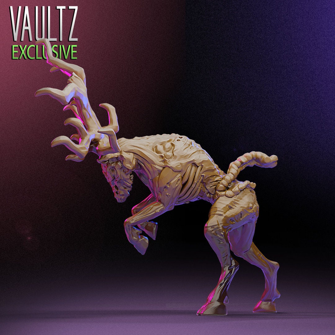 Zombie Deer Miniature - VaultZ - 28mm / 32mm / 36mm
