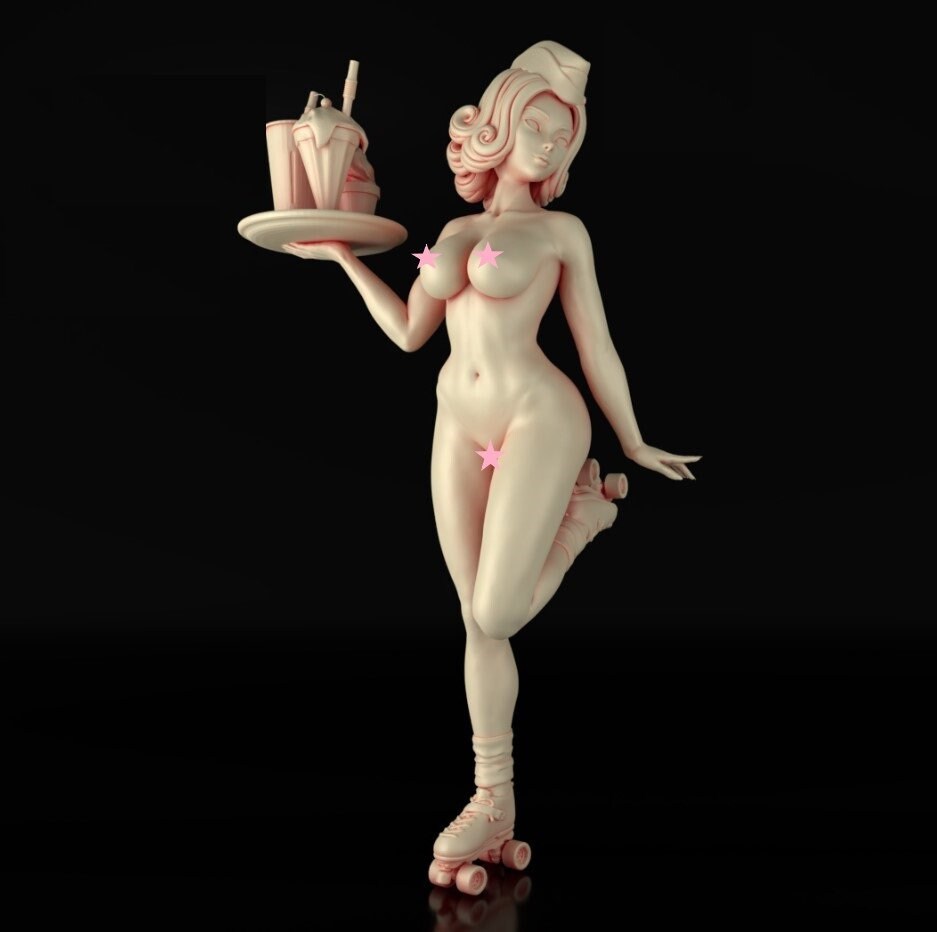 Roller Maid Pinup - Miniature Underground - 32mm / 75mm
