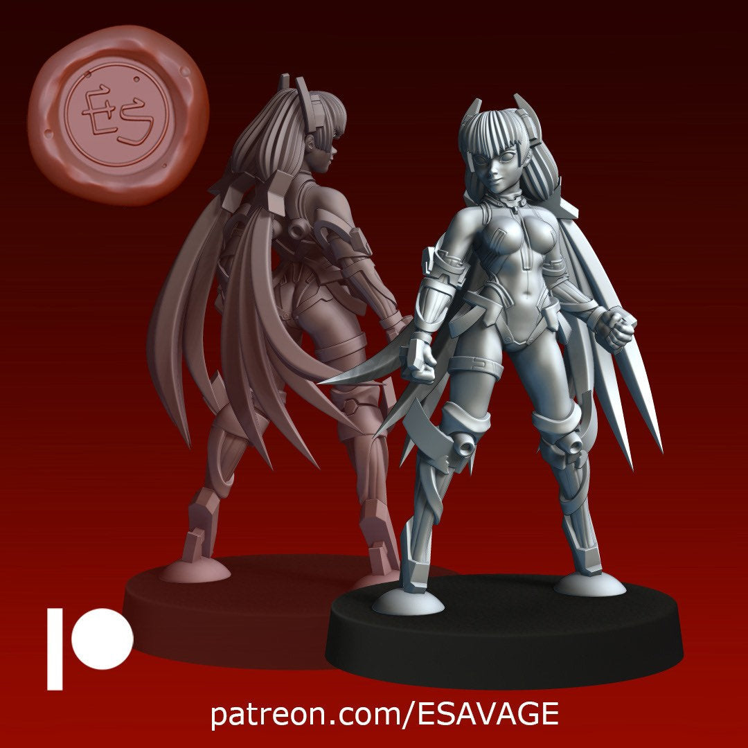 Beauty Robot Fighter - Ethan Savage Studios - 28mm / 32mm / 36mm