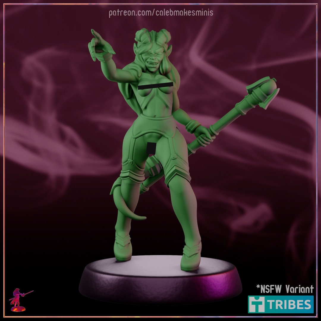 Tempest the Tiefling - Caleb Makes Minis - 28mm / 32mm / 36mm