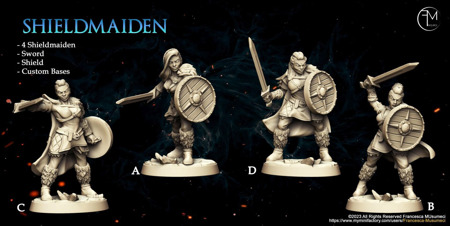 Frost Barbarian Shieldmaidens - Francesca Musumeci - 28mm / 32mm / 36mm