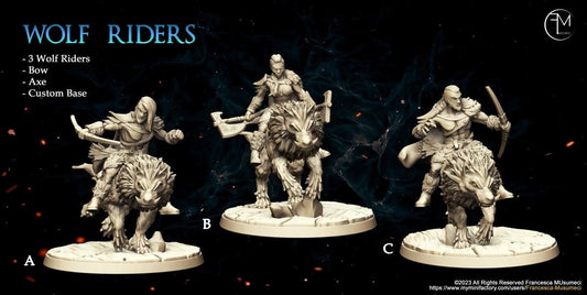 Frost Barbarian Wolf Riders - Francesca Musumeci - 28mm / 32mm / 36mm