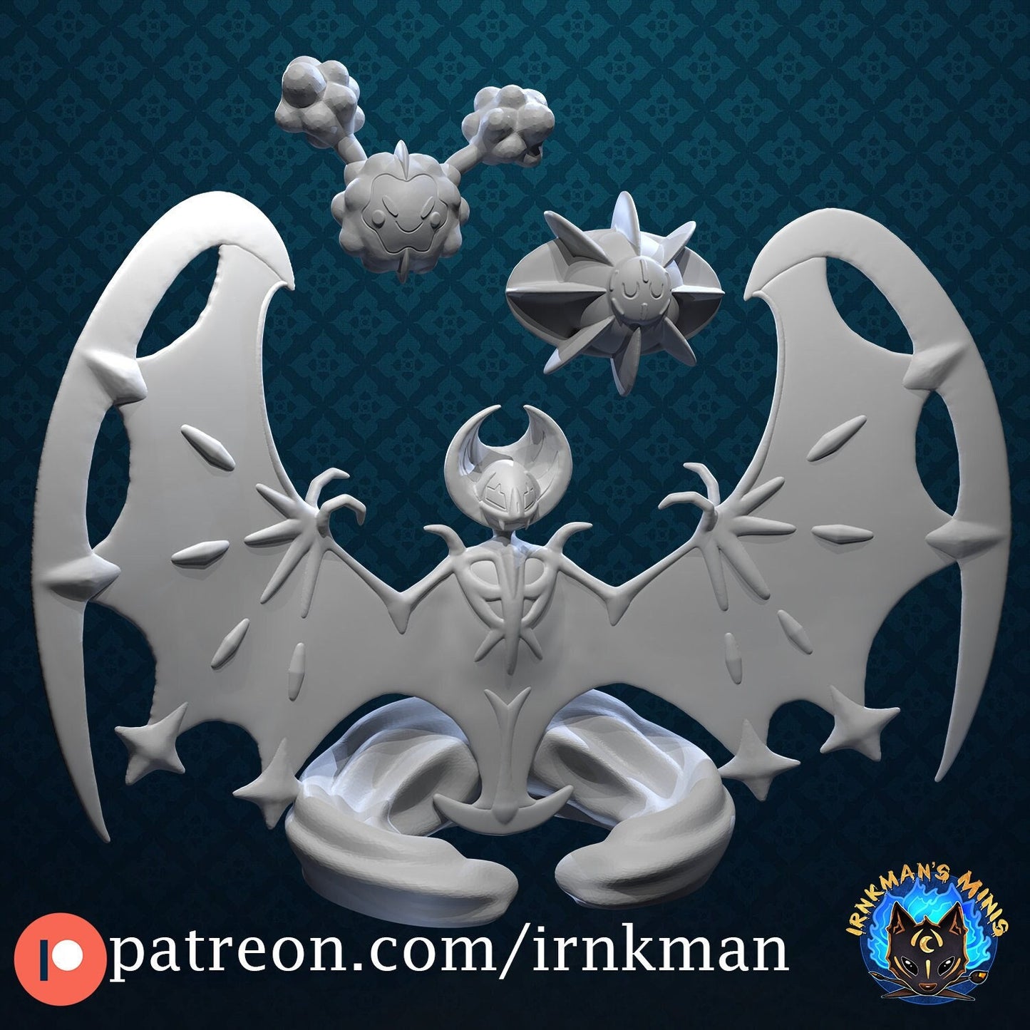 Cosmog / Cosmoem / Lunala Miniatures - Irnkman's Minis