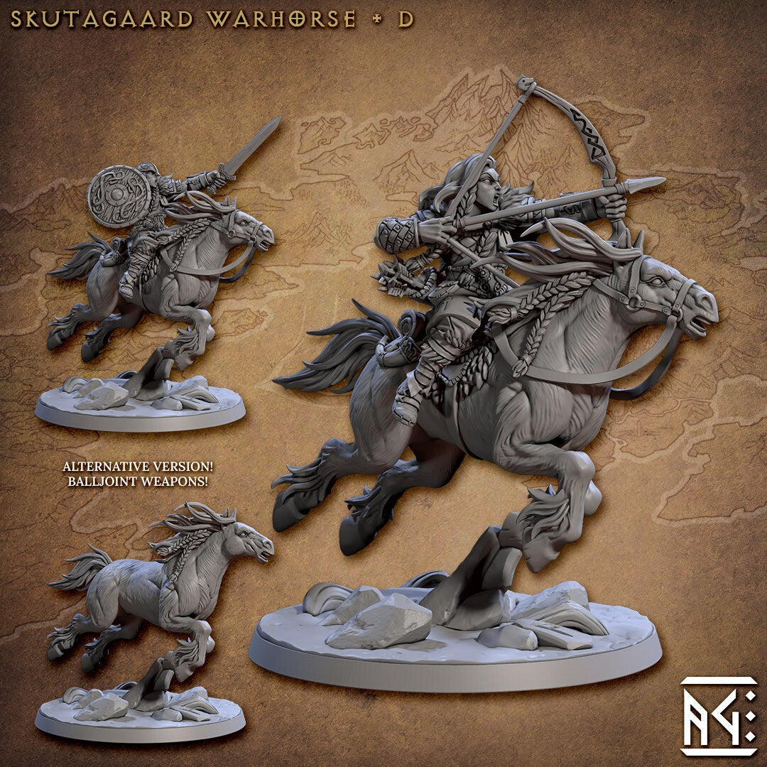 Skutagaard Warhorse w/Rider - Artisan Guild - 28mm / 32mm / 36mm