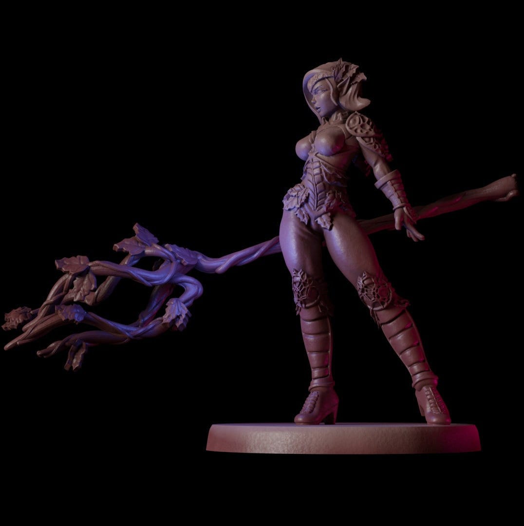 Elf Druid - CeleSTL Minis - SaGaBorn Minis Vol. 1 - 28mm / 32mm / 36mm