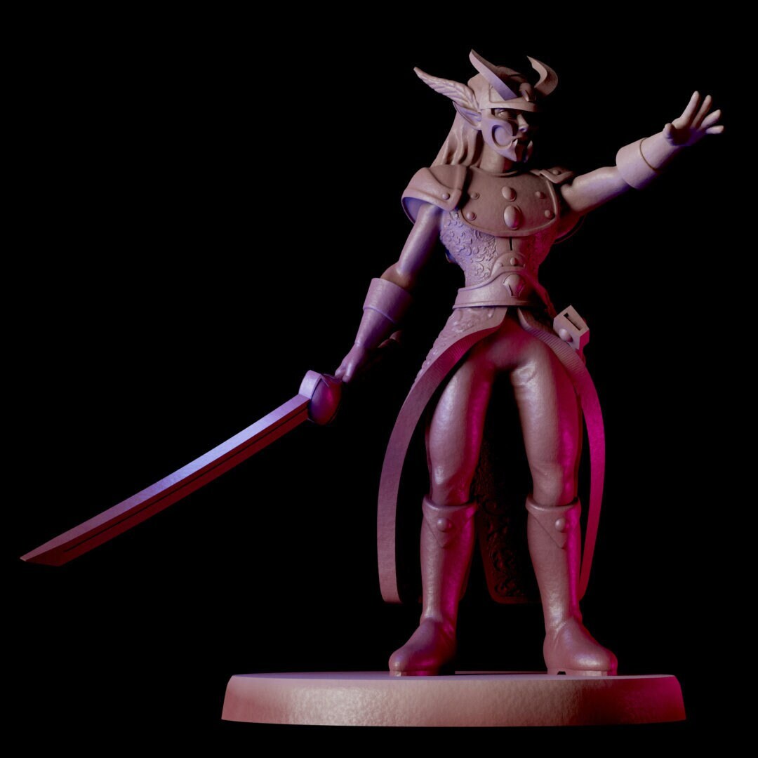 Evantari Elf Commander - CeleSTL Minis - SaGaBorn Minis Vol. 1 - 28mm / 32mm / 36mm