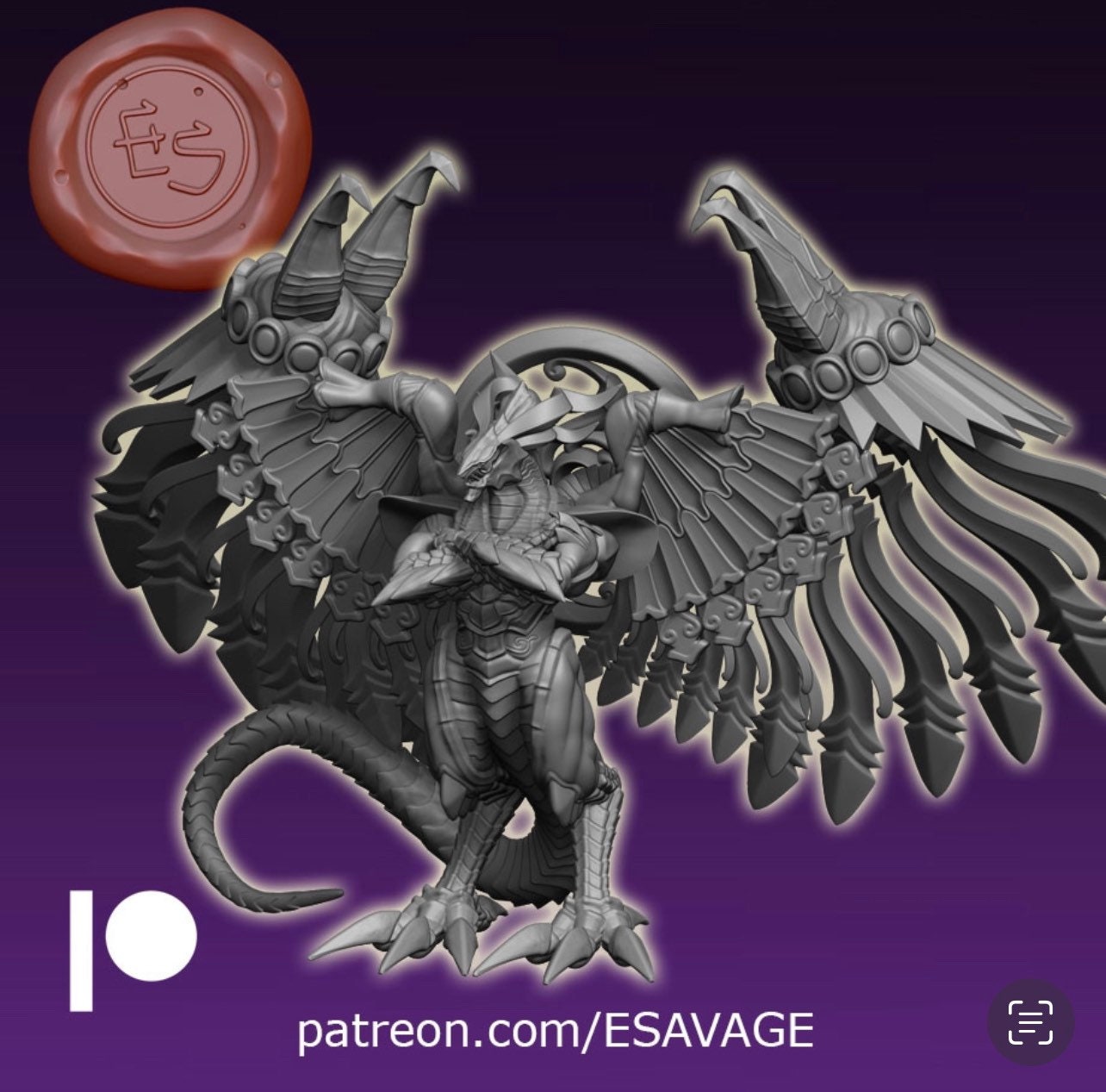 Platinum Dragon X Miniature - Ethan Savage Studios - 28mm / 32mm / 36mm