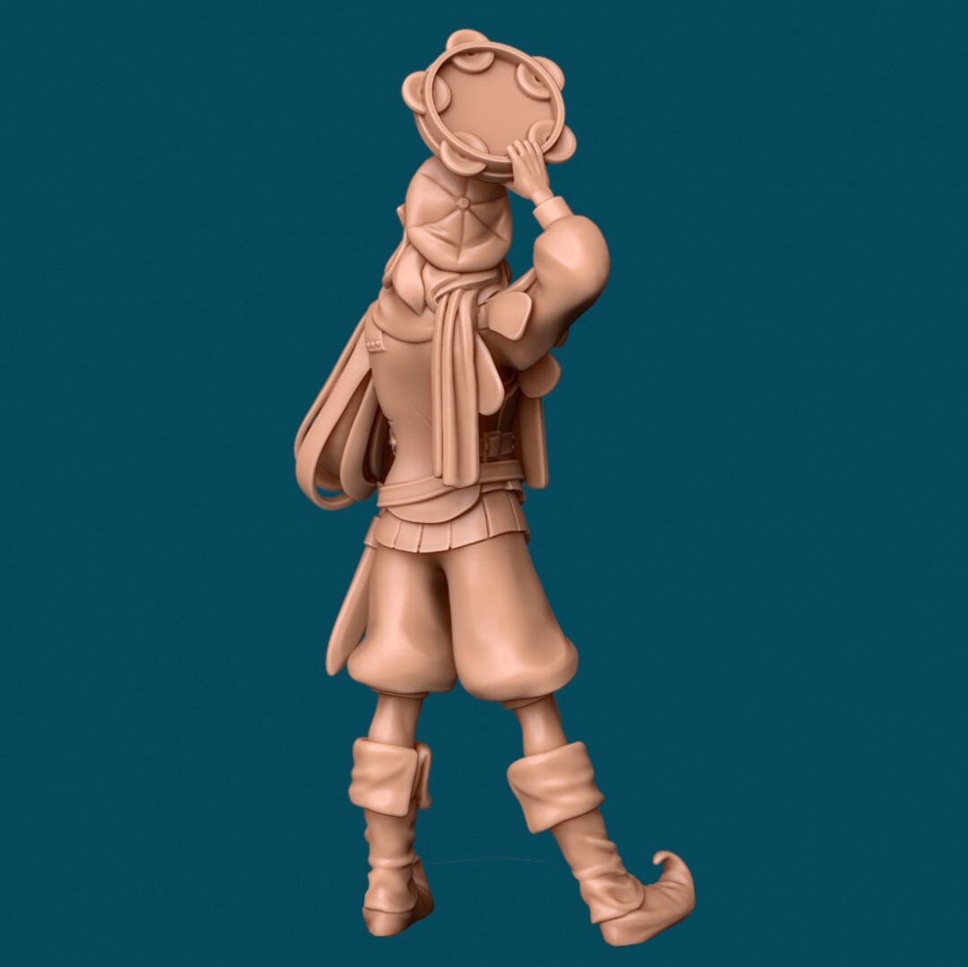 Yuta, Tambourine Bard - Awkward Penguin’s Minis - 28mm / 32mm / 36mm