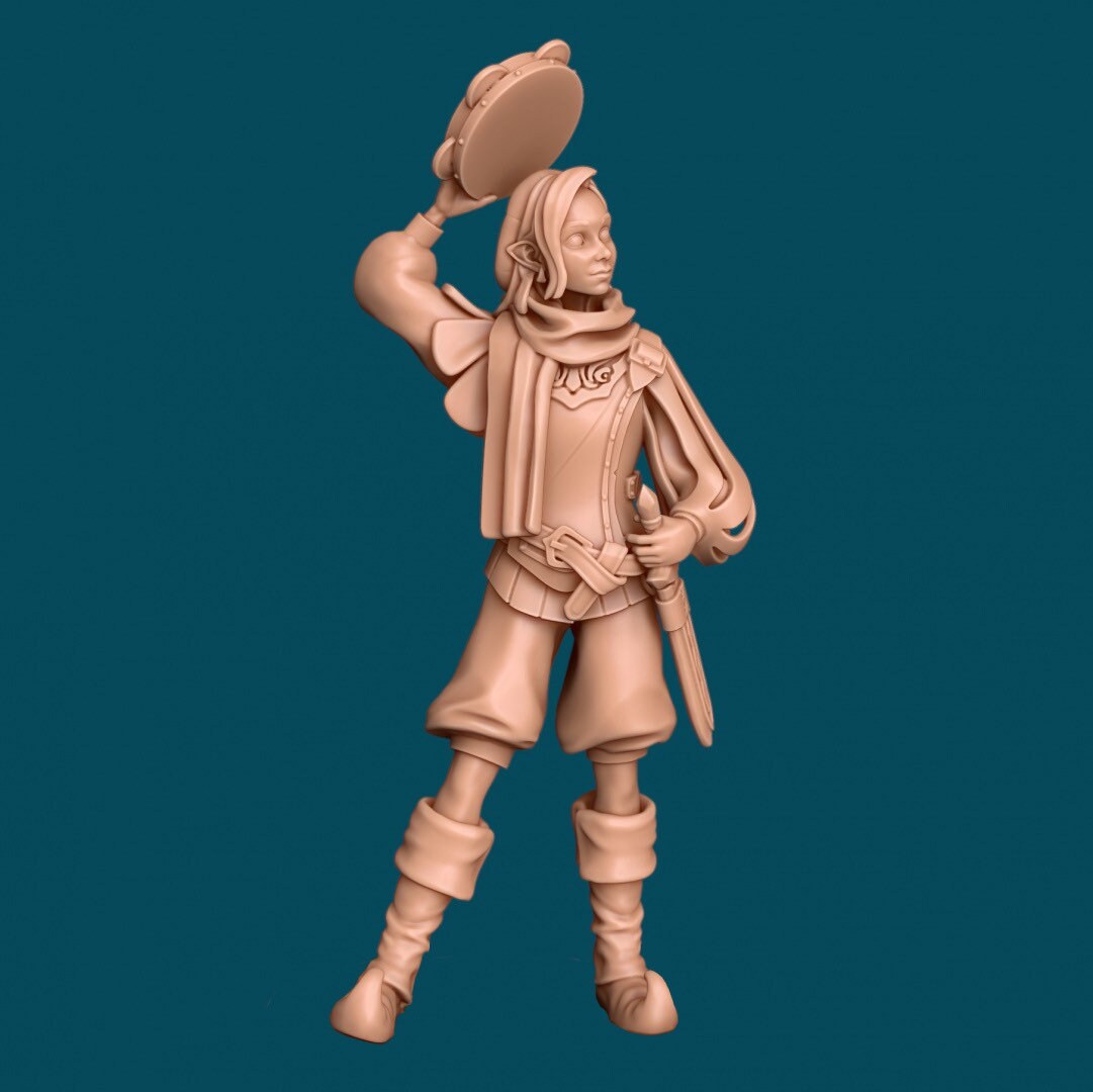 Yuta, Tambourine Bard - Awkward Penguin’s Minis - 28mm / 32mm / 36mm