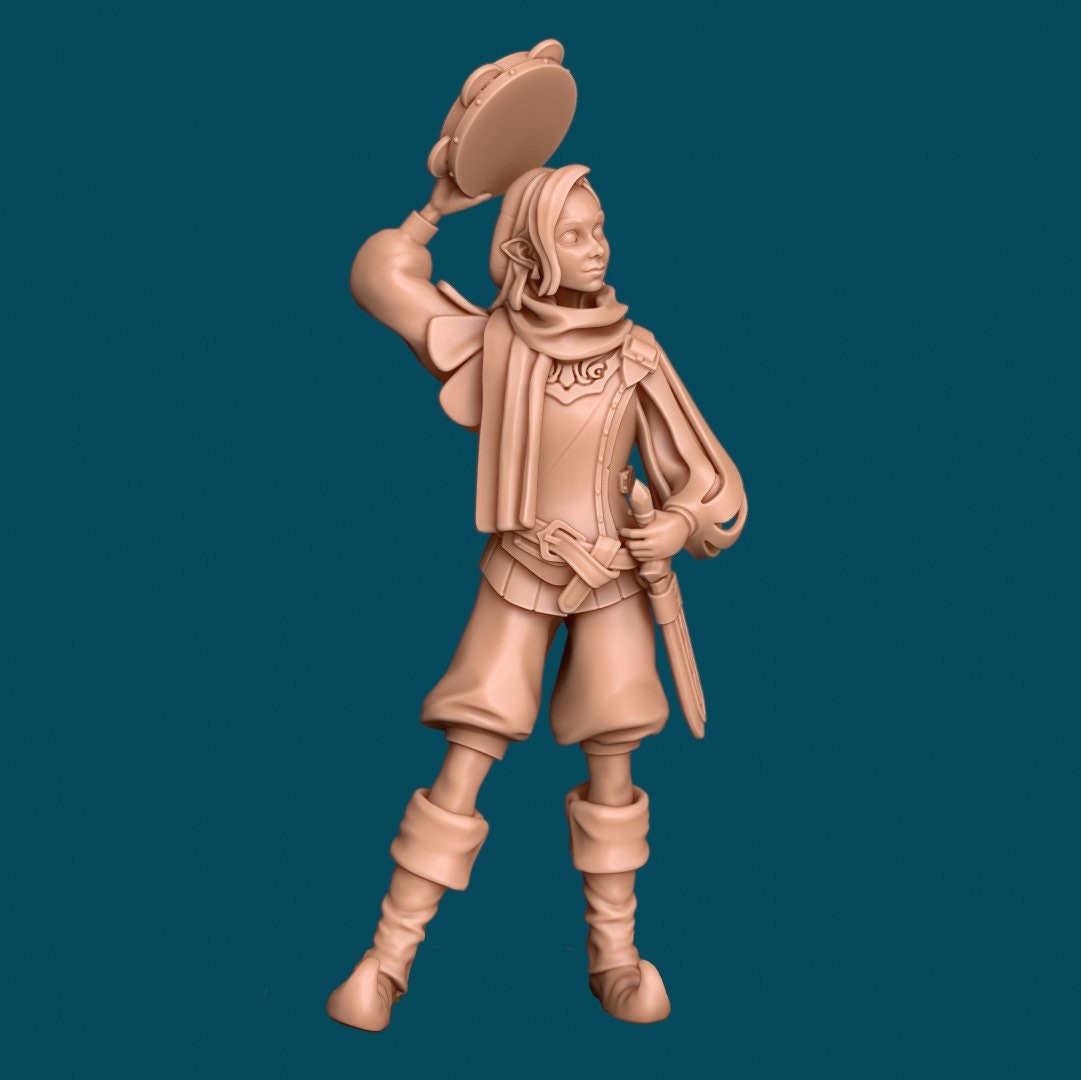 Yuta, Tambourine Bard - Awkward Penguin’s Minis - 28mm / 32mm / 36mm