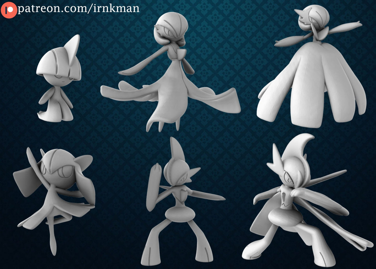 Ralts / Kirlia / Gardevoir / Gallade Miniatures - Irnkman's Minis