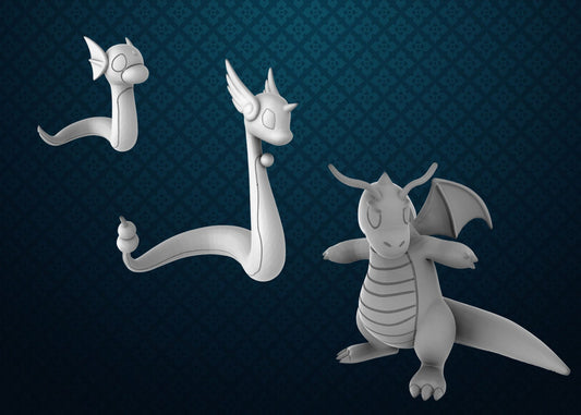 Dratini / Dragonair / Dragonite Miniatures - Irnkman's Minis