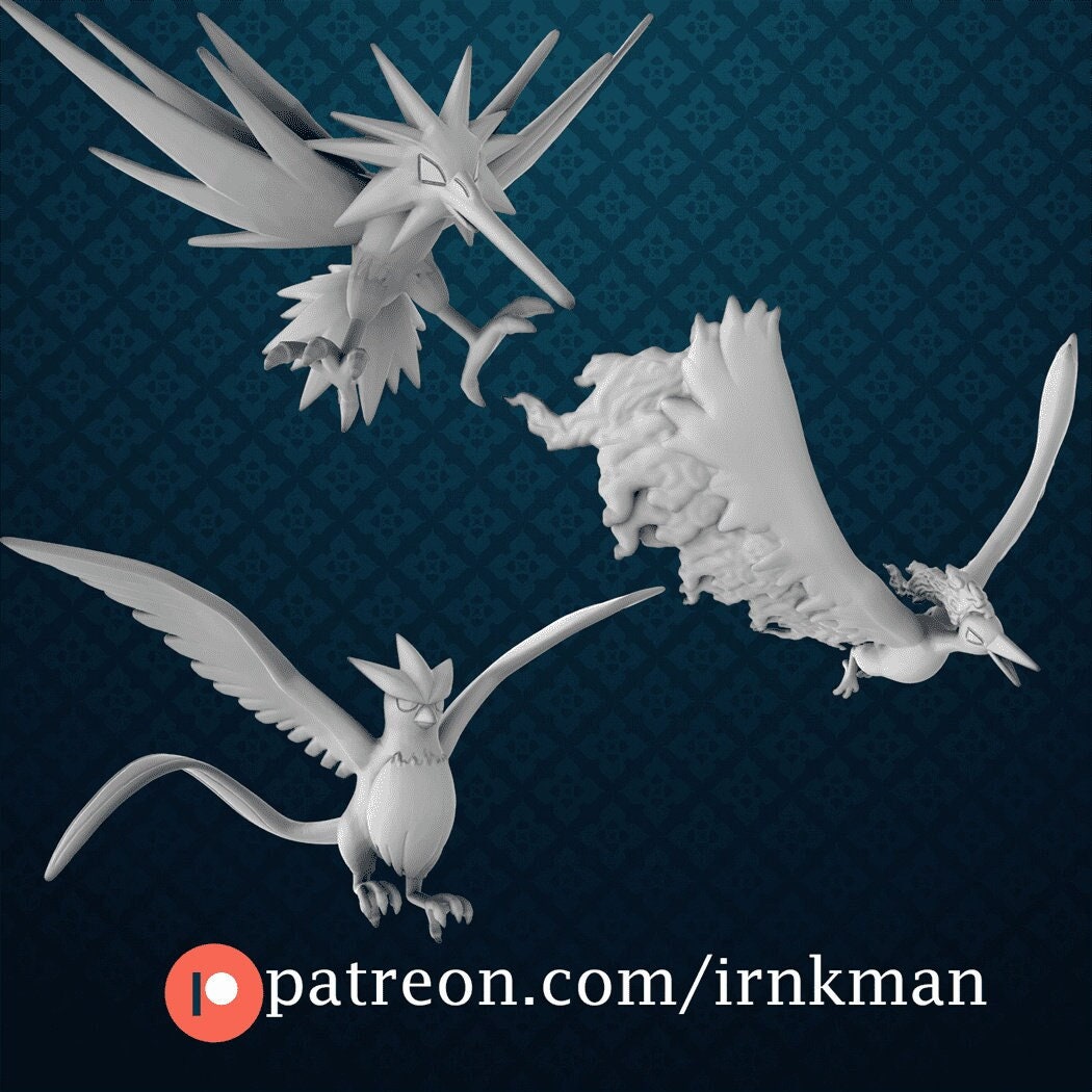 Articuno / Zapdos / Moltres Miniatures - Irnkman's Minis