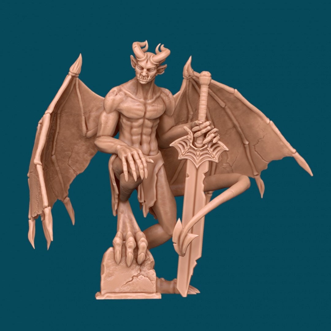 Gargoyle, Stone Warrior - Awkward Penguin’s Minis - 28mm / 32mm / 36mm