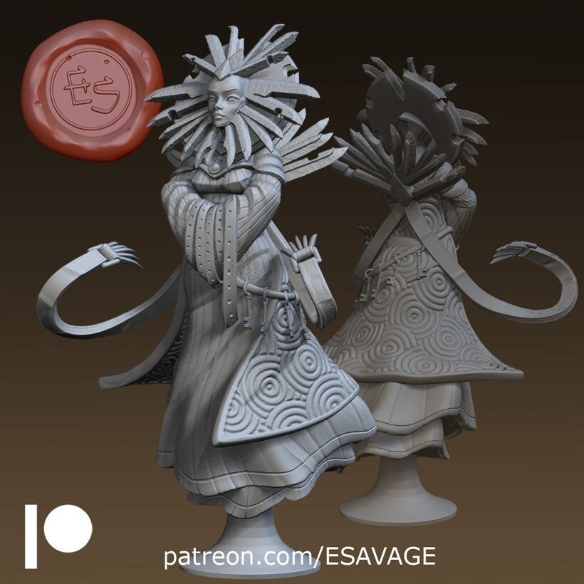 Lady of Pain Miniature - Ethan Savage Studios - Resin Printed Miniature for D&D, TTRPGs, and Board Games