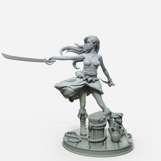 Marina (Pose C, Standard & NSFW) - Female Miniatures - 28mm / 32mm / 36mm / 75mm