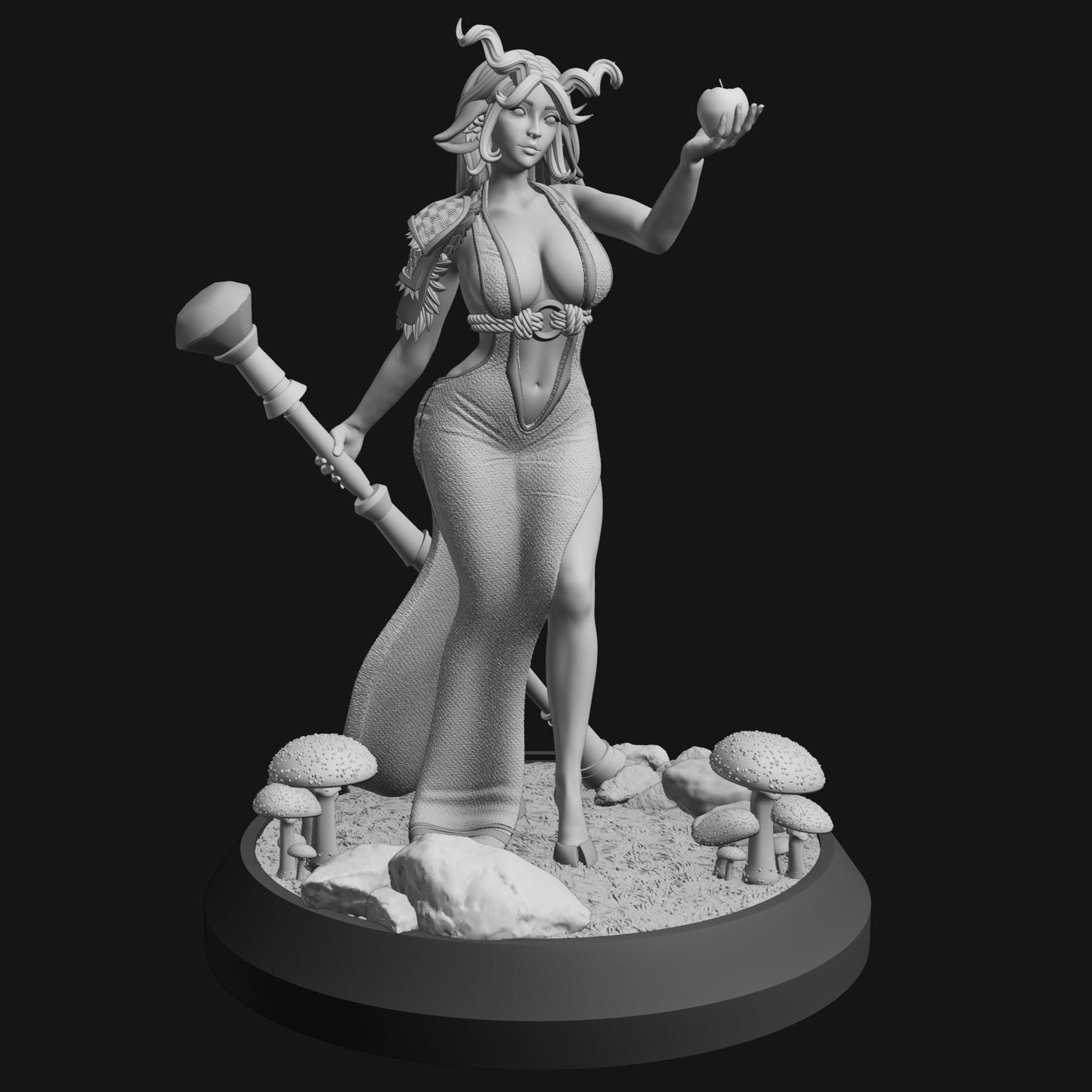 Faun Druid Miniature - QB Works - 28mm / 32mm / 36mm / 75mm