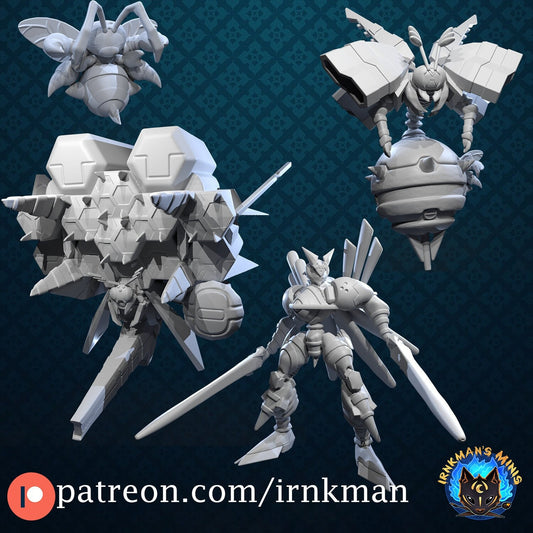 TigerVespamon Digivolution Line Miniatures - Irnkman's Minis