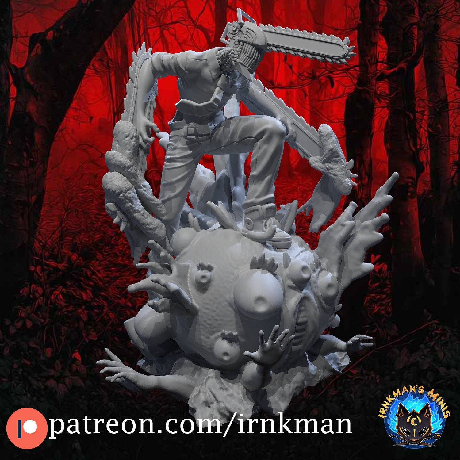 Chainsaw Devil Hunter - Irnkman's Minis - 28mm / 32mm / 36mm