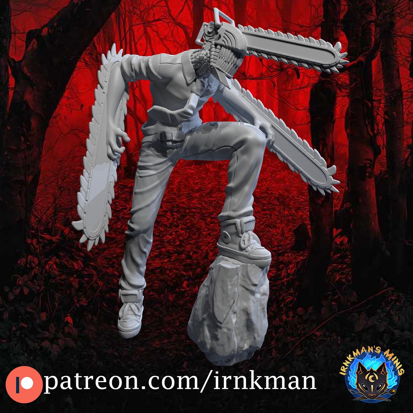 Chainsaw Devil Hunter - Irnkman's Minis - 28mm / 32mm / 36mm