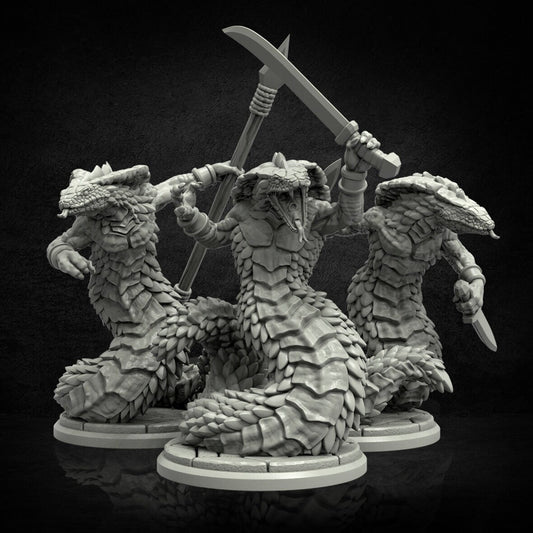 Serpent People Miniature (Three Variations) - Adaevy Creations - 28mm / 32mm / 36mm