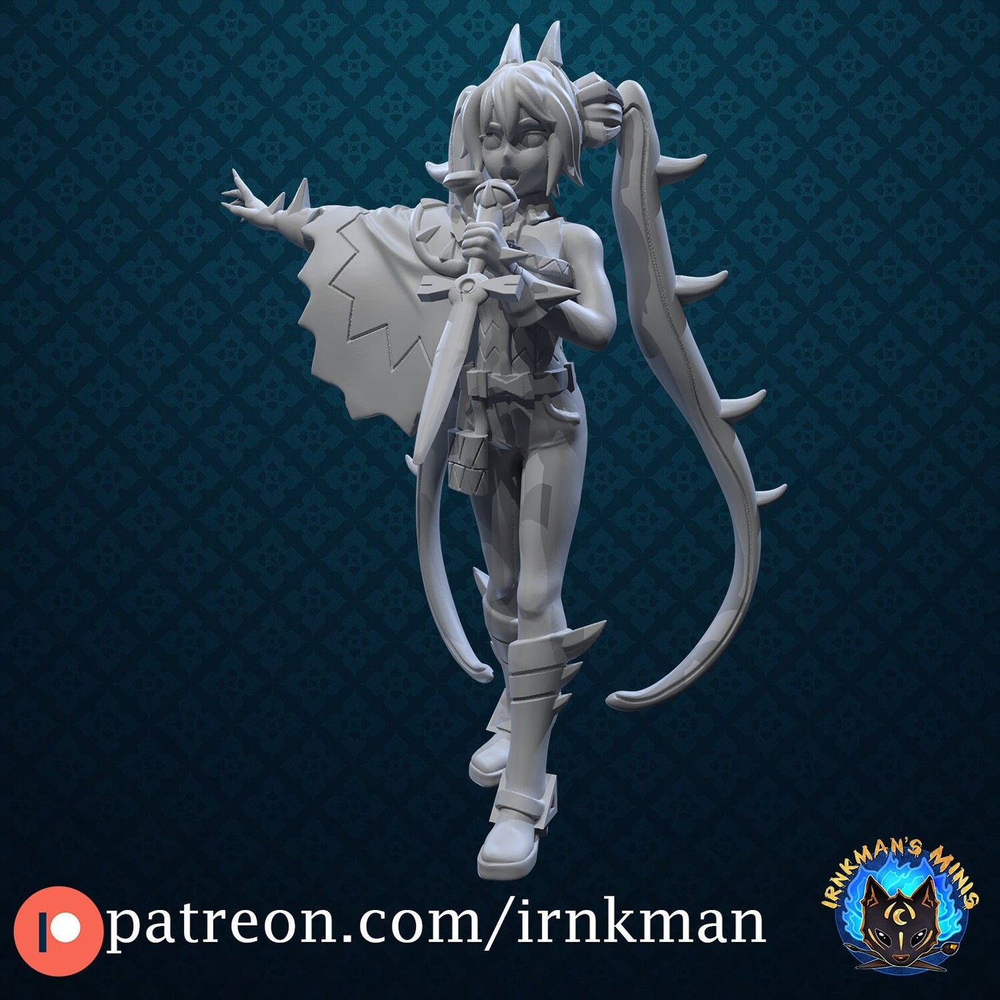 Dragon Trainer Miku Miniature - Irnkman's Minis - 28mm / 32mm / 36mm