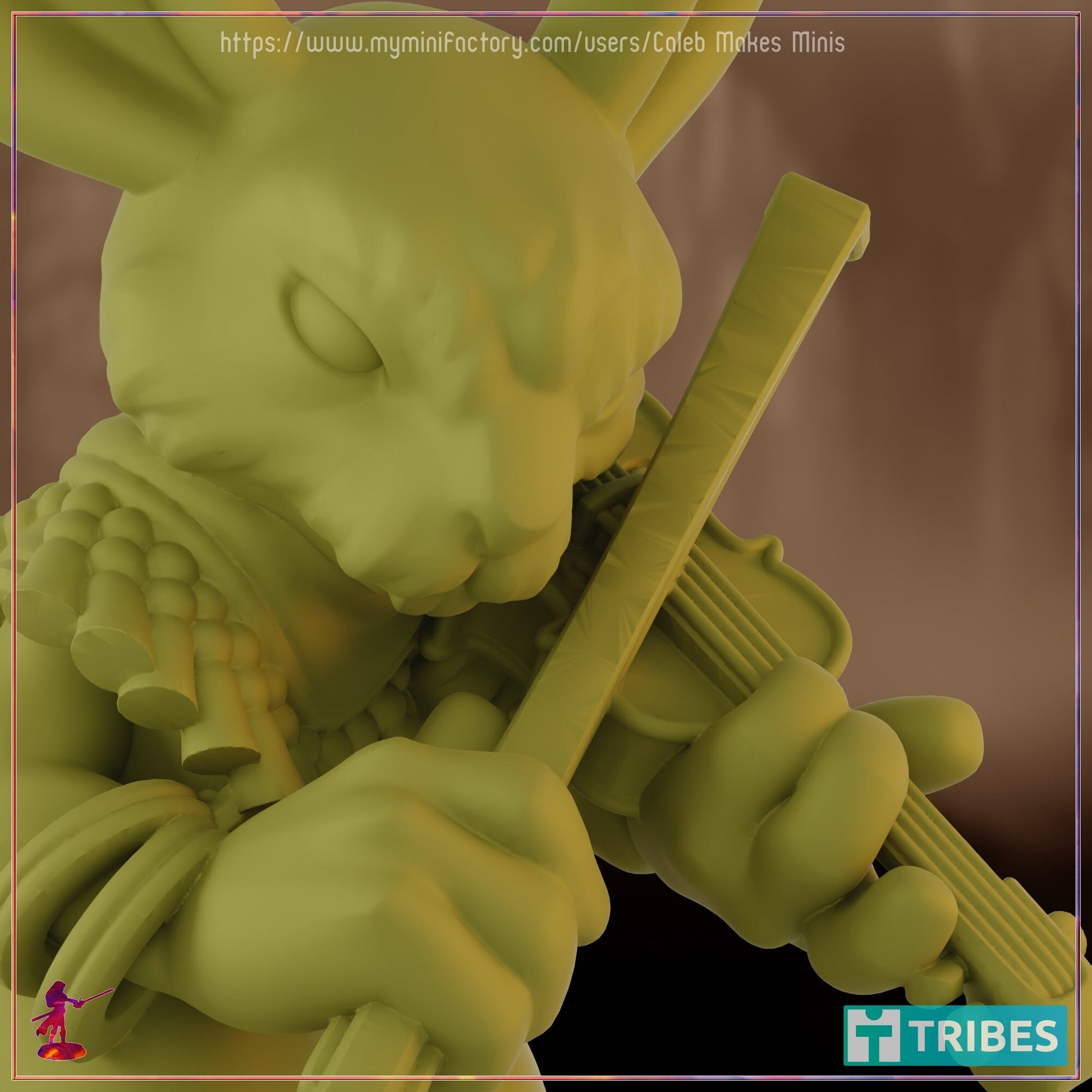 Harengon Violinist - Caleb Makes Minis - 28mm / 32mm / 36mm