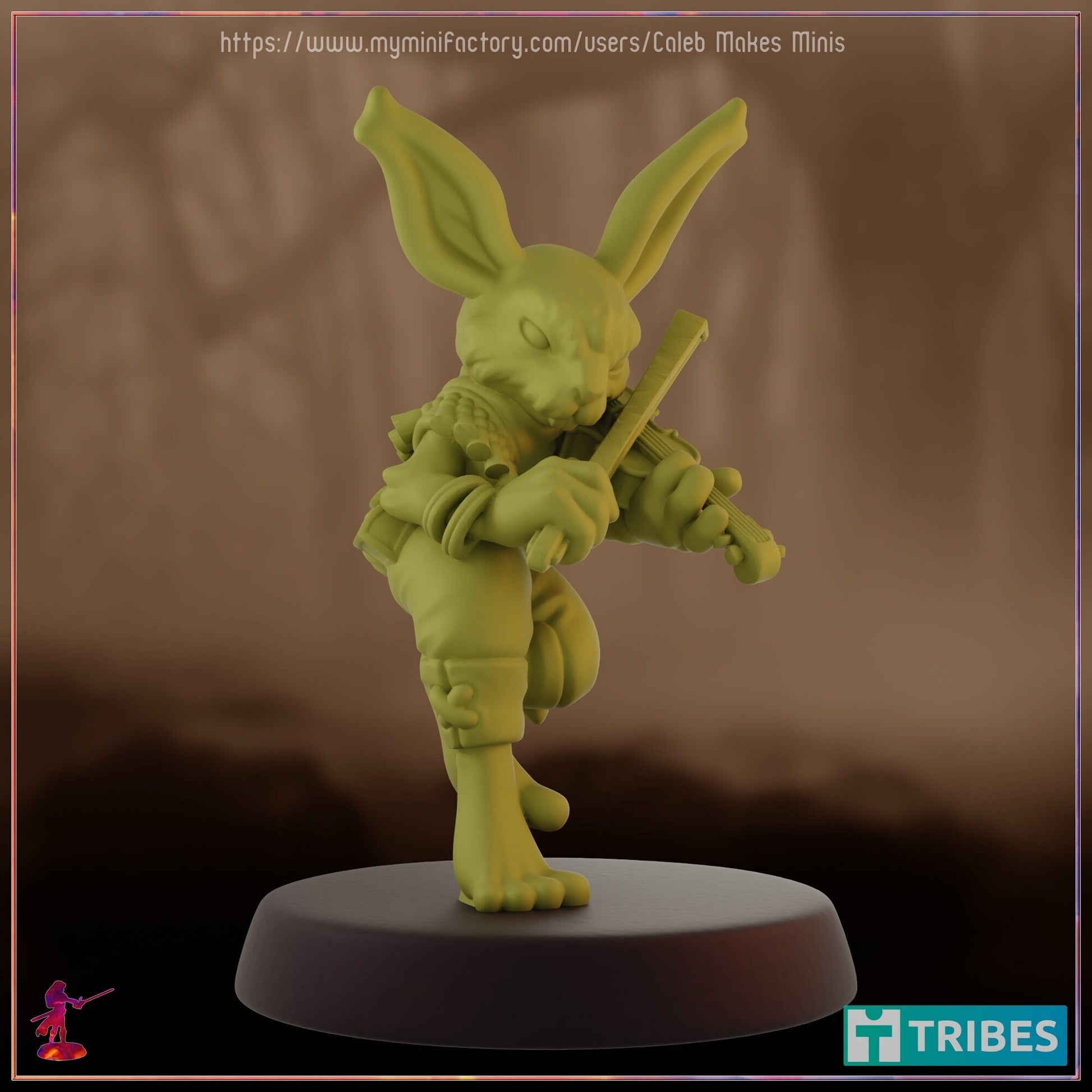 Harengon Violinist - Caleb Makes Minis - 28mm / 32mm / 36mm