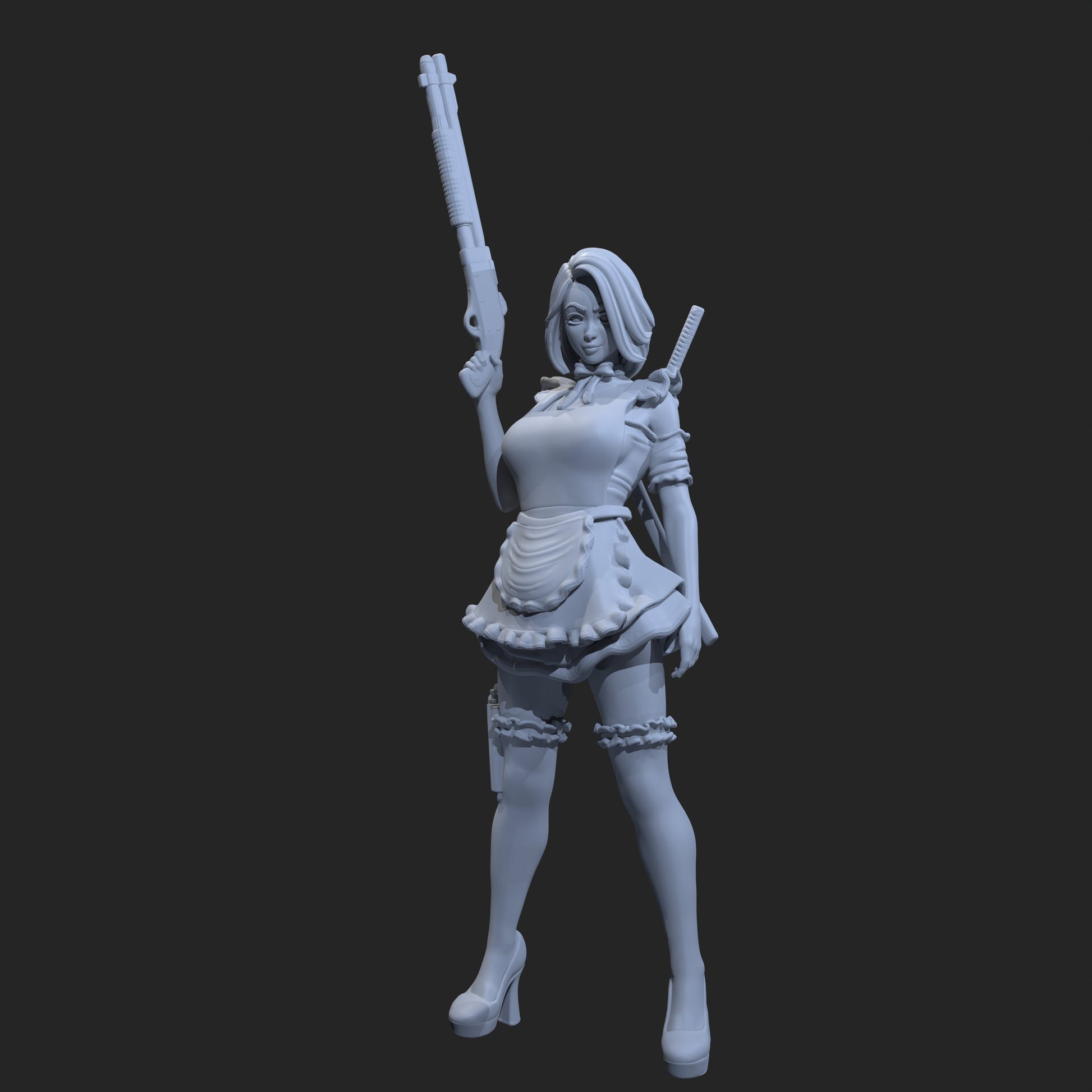 Shotgun Maid (Standard & NSFW Versions) - Bunch-O-Minis - 28mm / 32mm / 36mm / 75mm