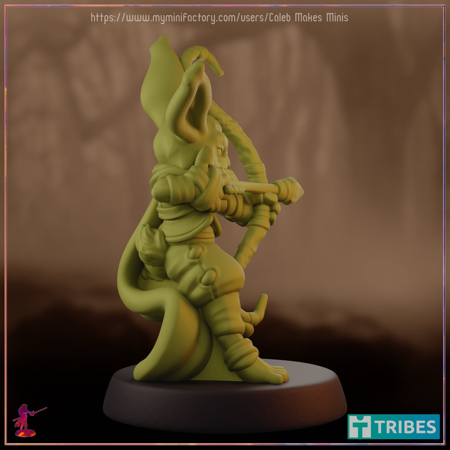 Harengon Caravan Guard (Two Versions) - Caleb Makes Minis - 28mm / 32mm / 36mm