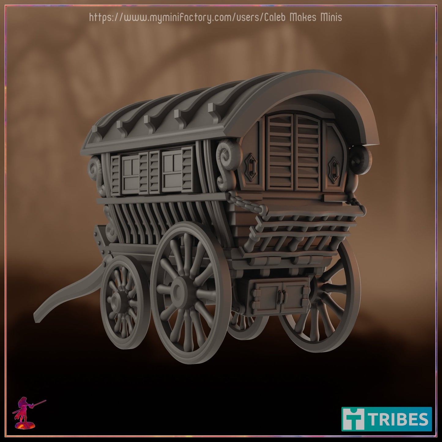 Harengon Coachman & Carriage - Caleb Makes Minis - 28mm / 32mm / 36mm