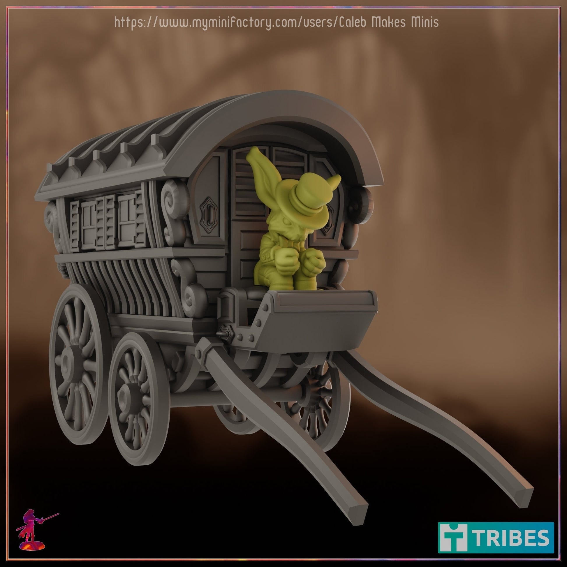 Harengon Coachman & Carriage - Caleb Makes Minis - 28mm / 32mm / 36mm