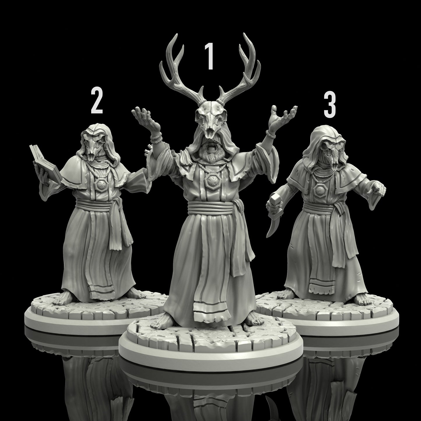 Cosmic Abyss Cultist Miniature (3 Variations) - Adaevy Creations - 28mm / 32mm / 36mm