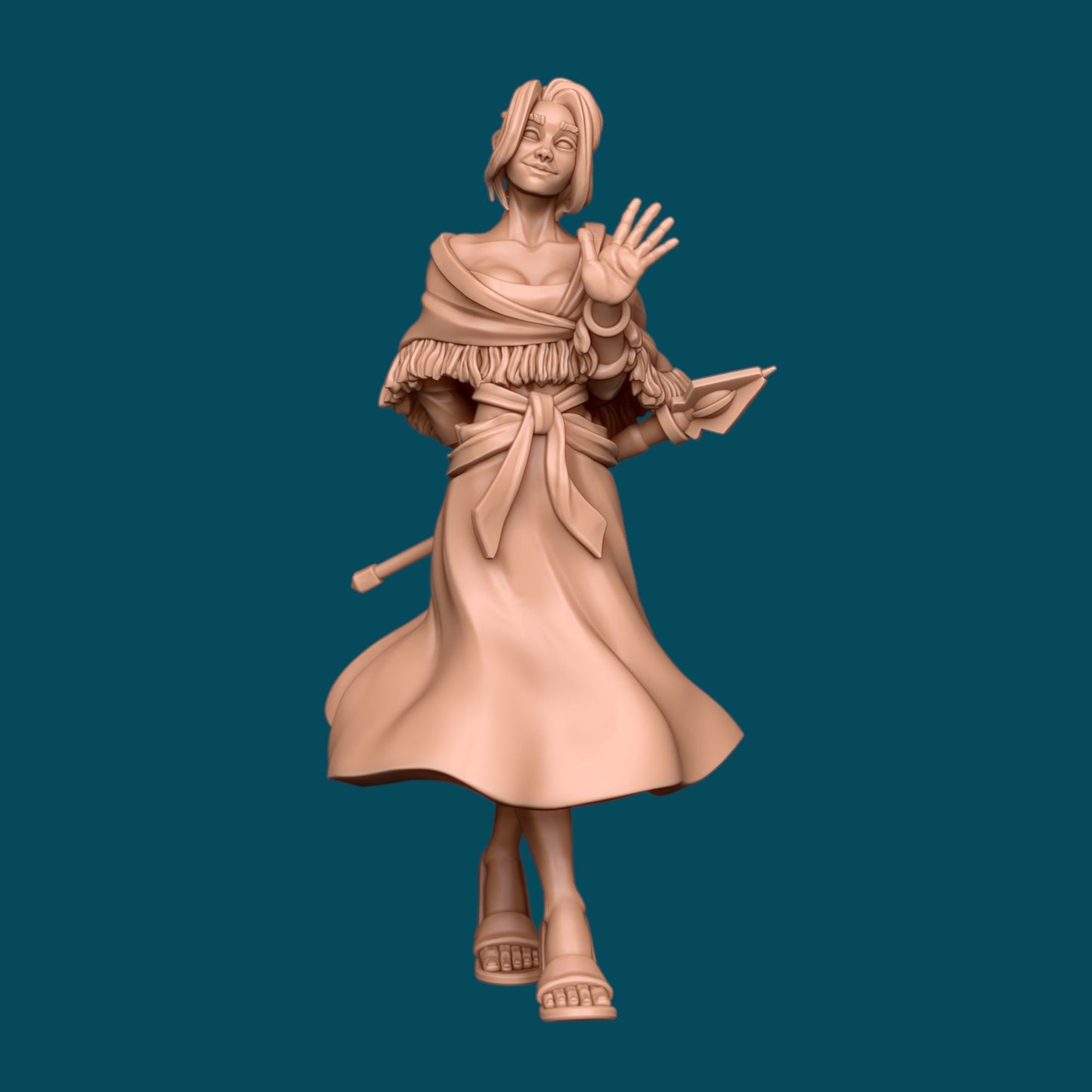 Valeria, Graceful Cleric (2 Variations) - Awkward Penguin’s Minis - 28mm / 32mm / 36mm
