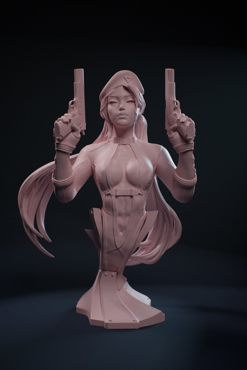 Sergeant Kelly: Dual Wielding Pose (Standard, Alternate, Nude, and Bust Variations) - Mini Dreams - 75mm / 100mm