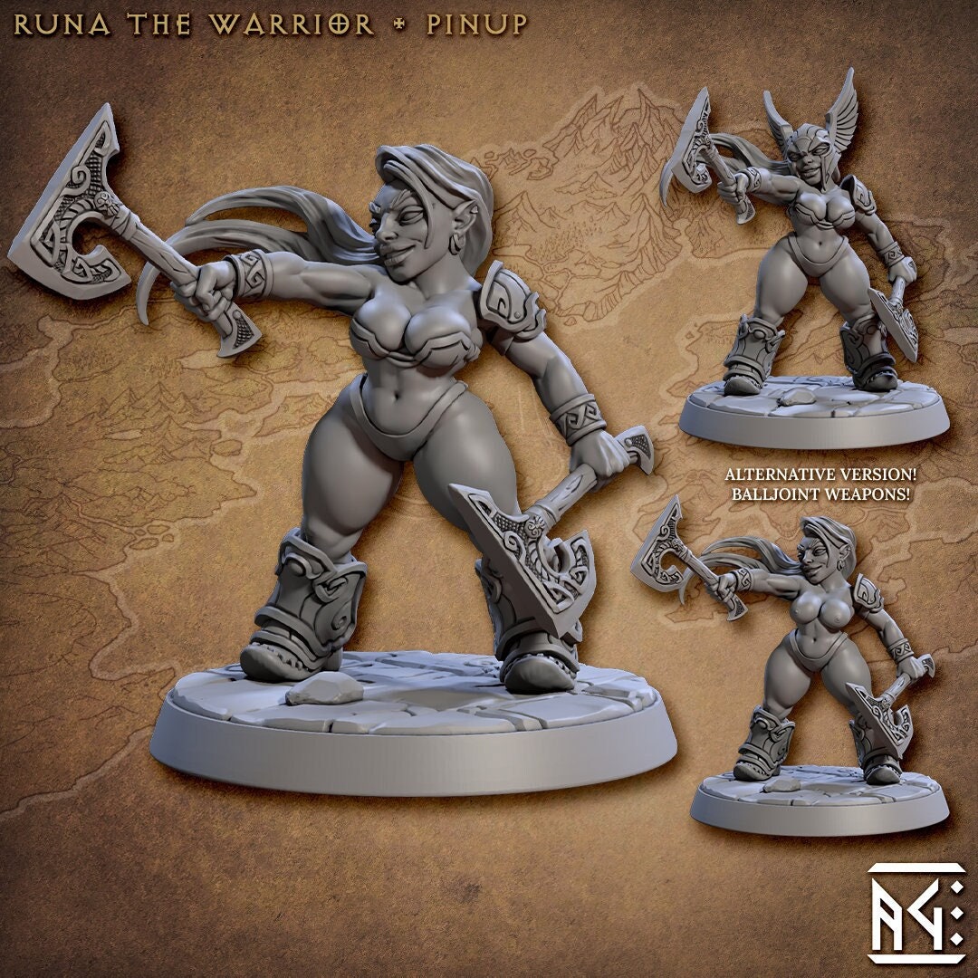 Runa the Warrior Pinup - Artisan Guild - 28mm / 32mm / 36mm