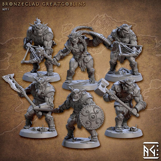 Bronzeclad Greatgoblins (6 Standard & 6 Alternate Variations) - Artisan Guild - 28mm / 32mm / 36mm