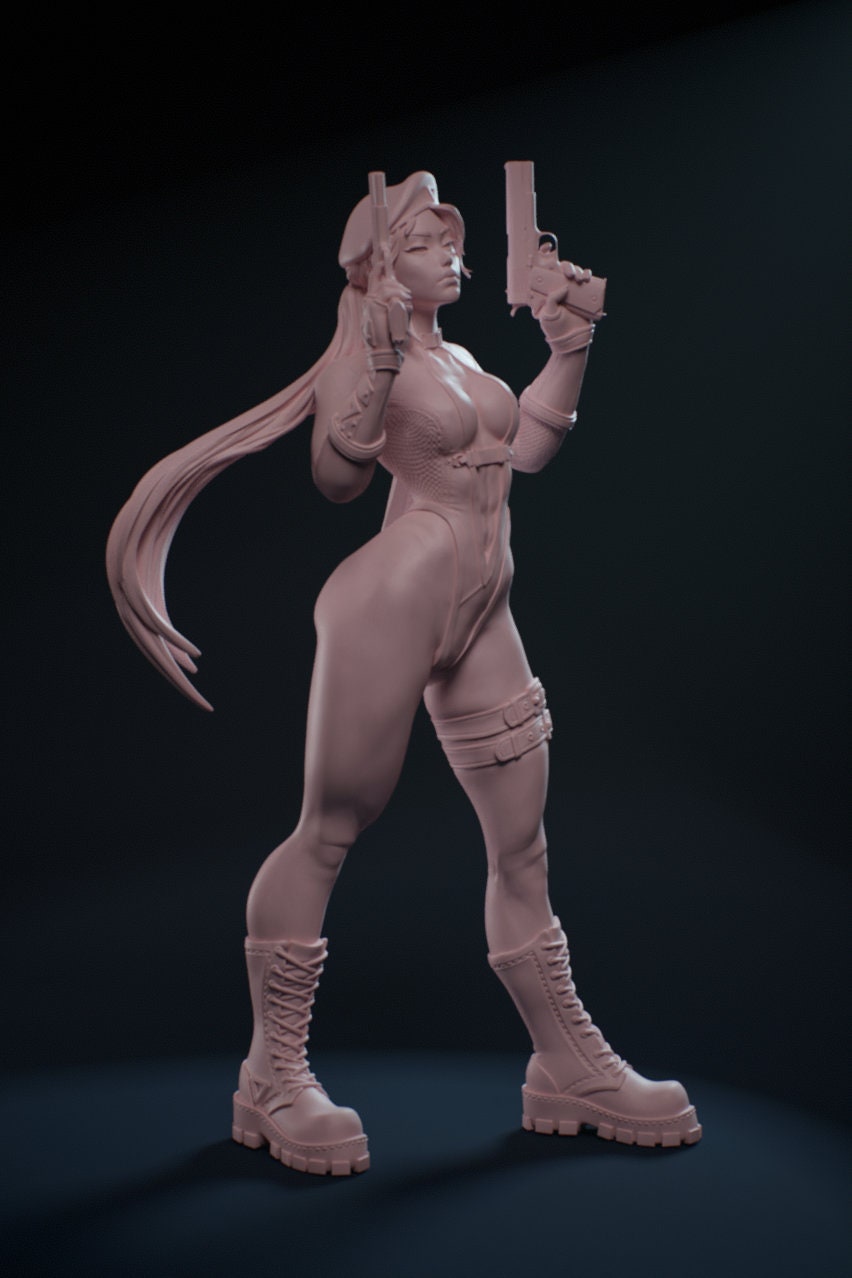 Sergeant Kelly: Dual Wielding Pose (Standard, Alternate, Nude, and Bust Variations) - Mini Dreams - 75mm / 100mm