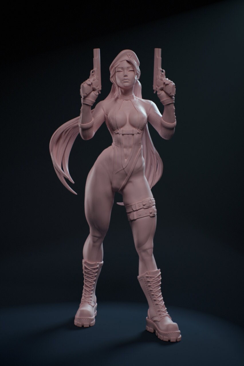 Sergeant Kelly: Dual Wielding Pose (Standard, Alternate, Nude, and Bust Variations) - Mini Dreams - 75mm / 100mm