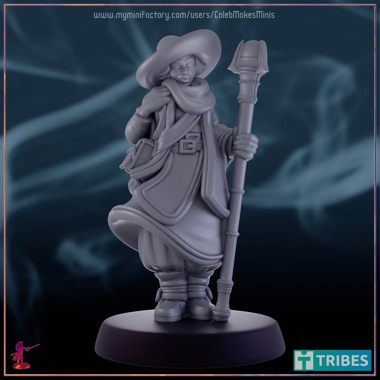 Silver Elf Bard - Caleb Makes Minis - 28mm / 32mm / 36mm