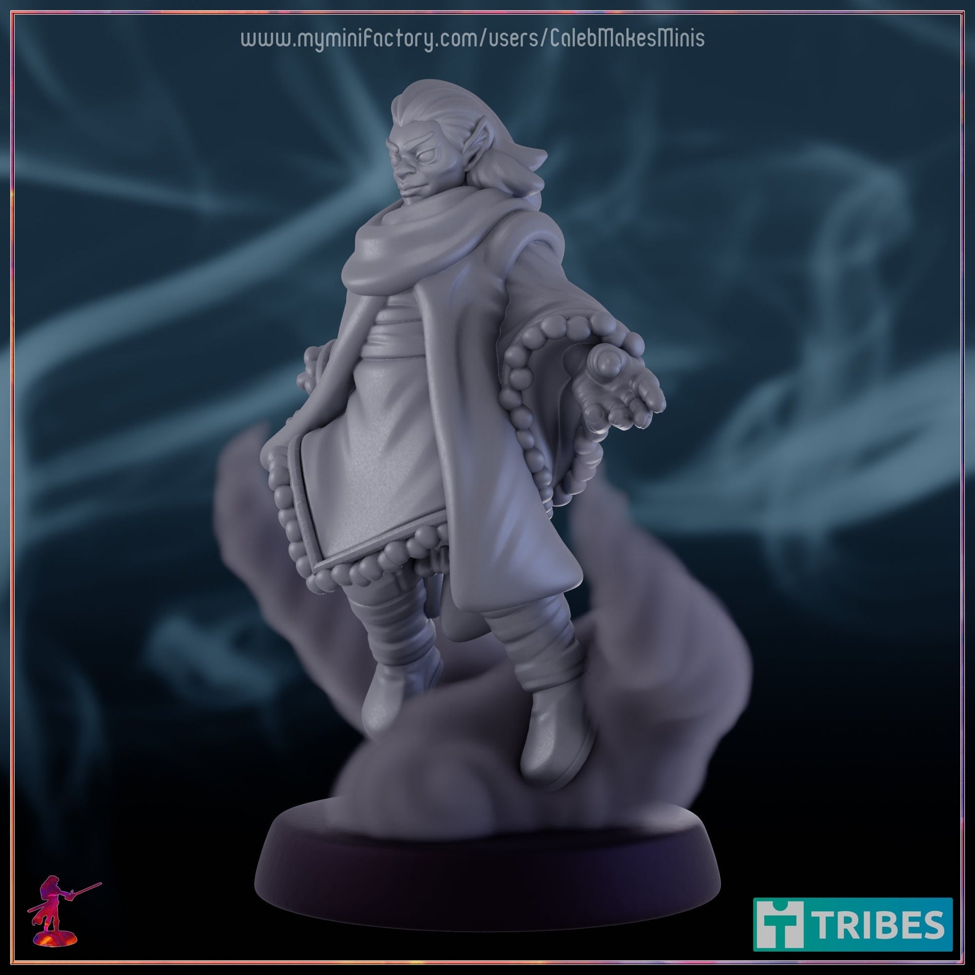 Silver Elf Sorcerer - Caleb Makes Minis - 28mm / 32mm / 36mm